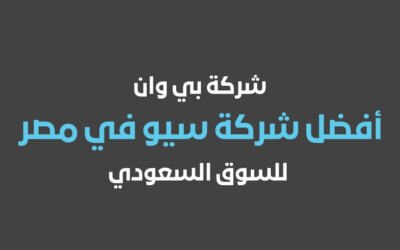 شركة بي وان أفضل شركة سيو في مصر للسوق السعودي