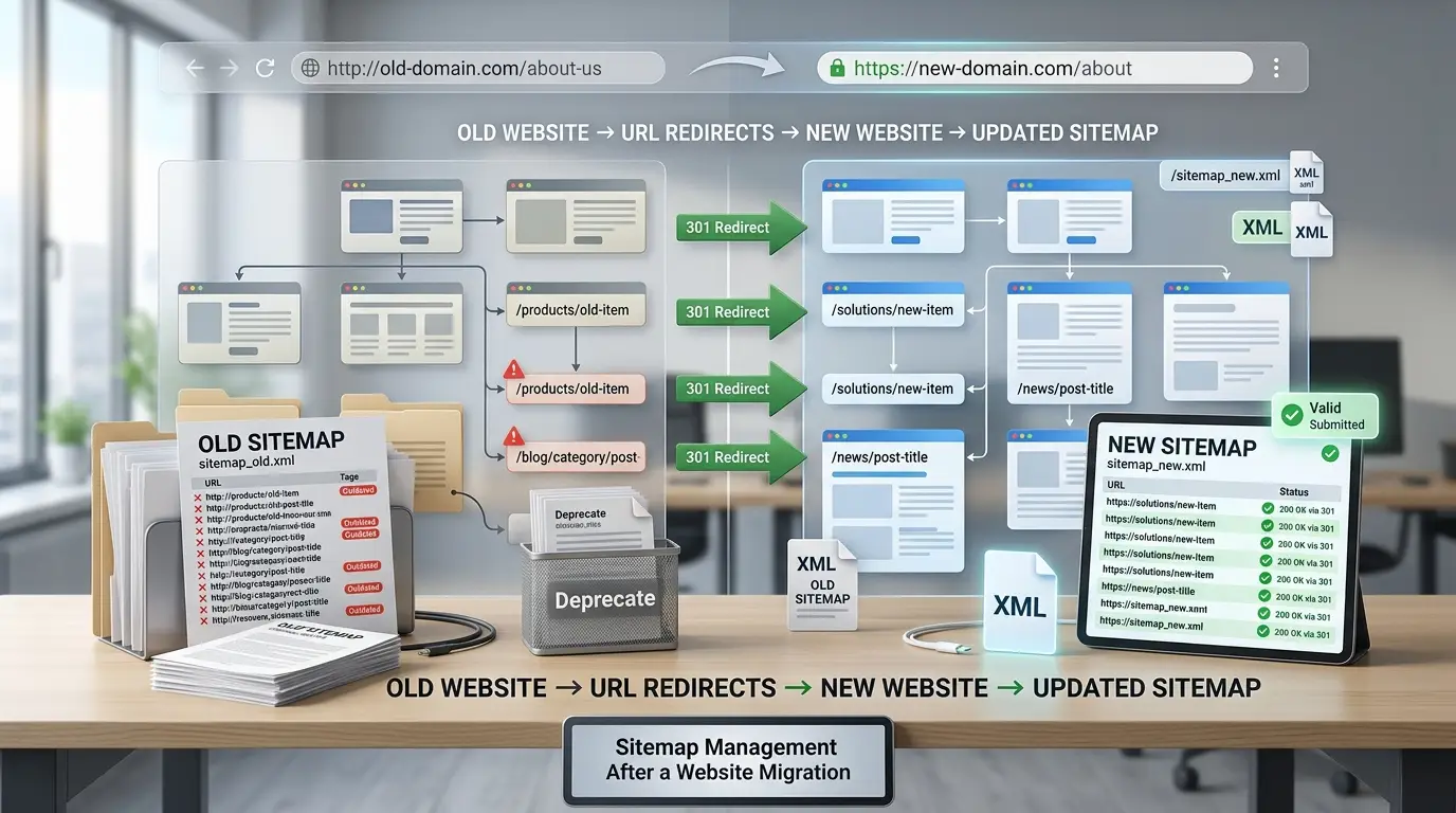 Sitemap management after a website migration