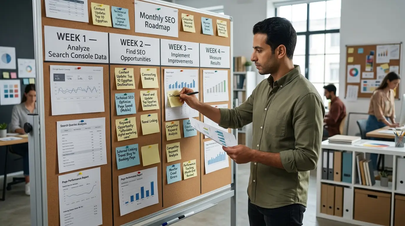كيف تستخدم جوجل سيرش كونسل في خطة SEO شهرية
